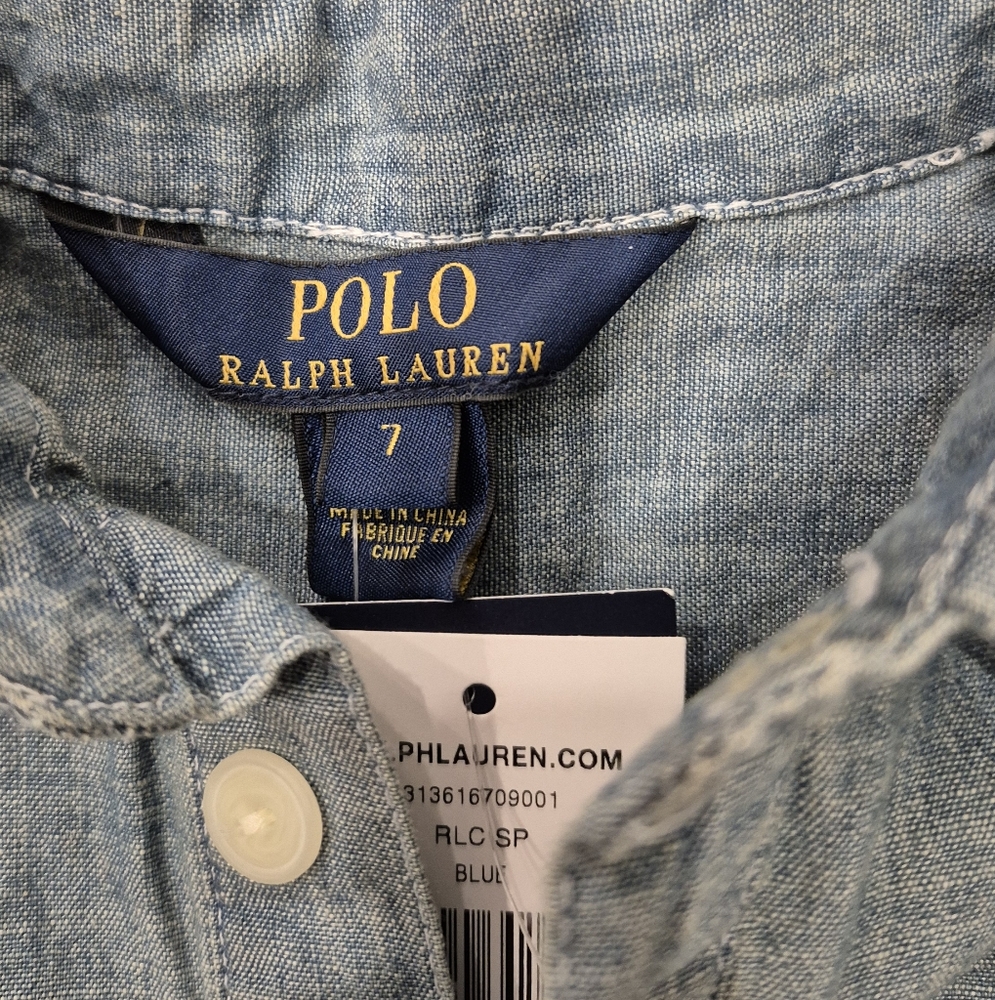 POLO RALPH LAUREN Girl's Chambray Dress - Picture 3 of 6